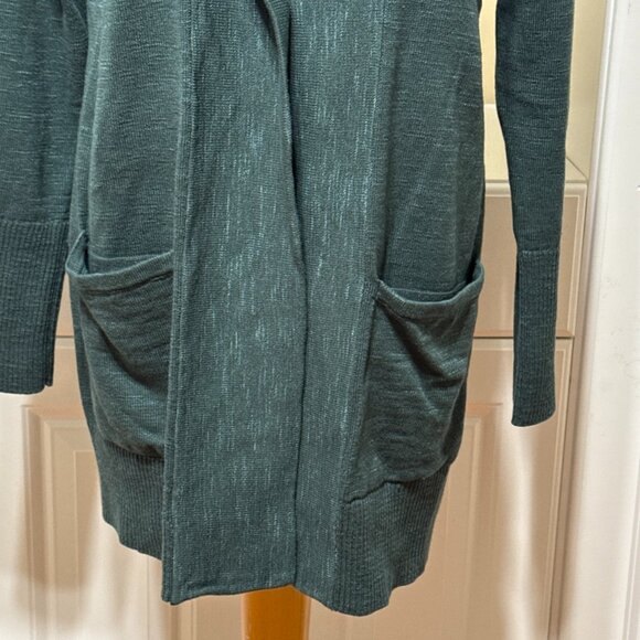 J Jill Sweater Womens M Green Knit Cardigan One Front Button Cotton Blend - Picture 5 of 11